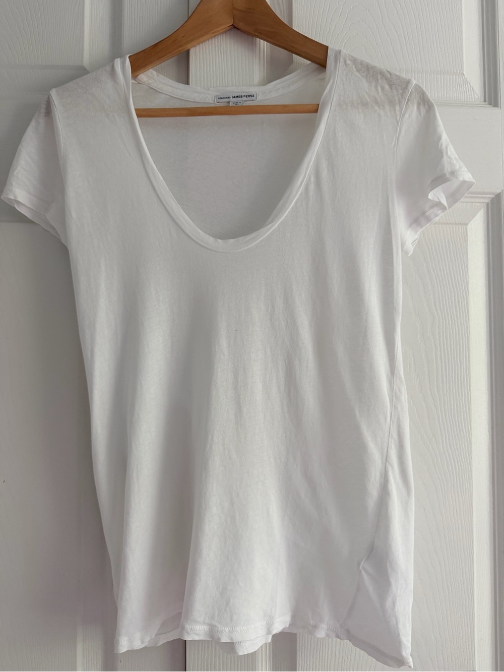 James Perse Standard White Scoop Neck Tee Size 1 (Small) Luxury Minimalist